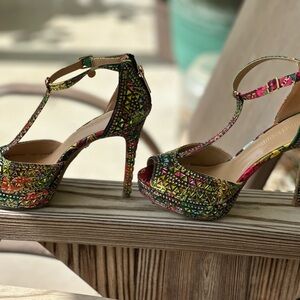 Thalia Sodi Multicolor Glitter Heels